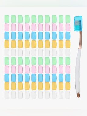 🆕 100 Piece Travel Toothbrush Head Covers Protectors Individually Wrapped 🪥